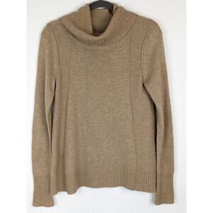 Ann Taylor Sweater Cowl Merino Wool Cashmere Neutral Fall Winter Tan Size XS